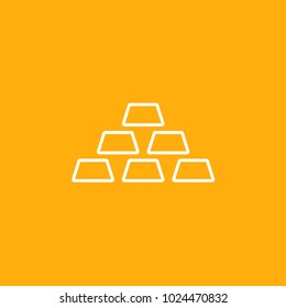 gold, ingot, bar vector icon,eps10.