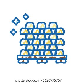 gold ingot heap game lottery win doodle icon sketch vector. gold ingot heap game lottery win sign. isolated symbol illustration