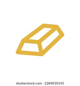 Gold ingot icon. Gold bar icon. Vector.