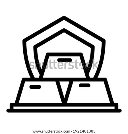 Gold ingot icon. Outline gold ingot vector icon for web design isolated on white background