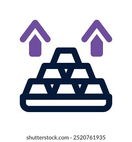 ícone de ouro ingot. vetor ícone de tom duplo para o seu site, móvel, apresentação e design de logotipo.