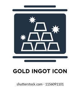 Gold ingot icon vector isolated on white background, Gold ingot transparent sign