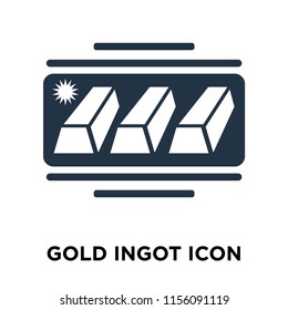 Gold ingot icon vector isolated on white background, Gold ingot transparent sign