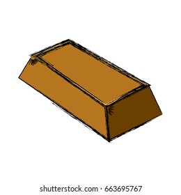 Gold ingot isolated