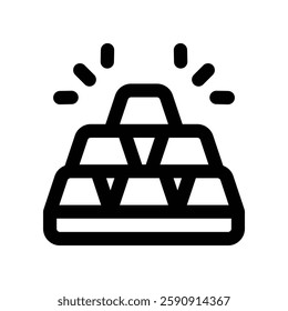 gold ingot line icon. vector icon for your website, mobile, presentation, and logo design.