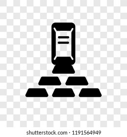 Gold ingot vector icon isolated on transparent background, Gold ingot transparency logo concept