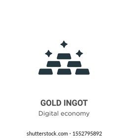 Gold ingot vector icon on white background. Flat vector gold ingot icon symbol sign from modern digital economy collection for mobile concept and web apps design.