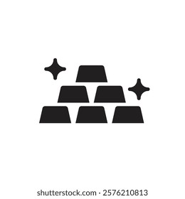 Gold Ingots Filled Icon Vector Illustration