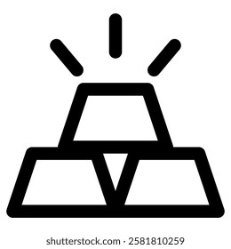 Gold Ingots Icon for Banking Bank Finance