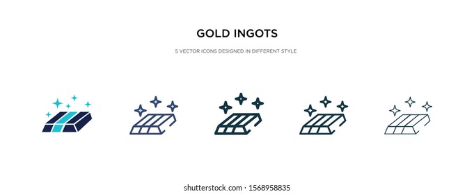 gold ingots icon in different style vector illustration. two colored and black gold ingots vector icons designed in filled, outline, line and stroke style can be used for web, mobile, ui