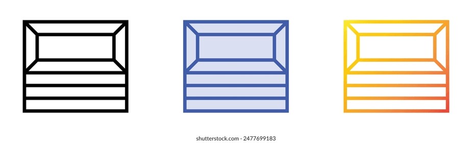 Gold Ingots icon. Linear, Blue Fill and Gradient Style Design Isolated On White Background