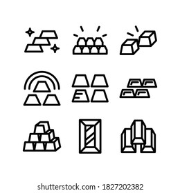 gold ingots icon or logo isolated sign symbol vector illustration - Collection of high quality black style vector icons
