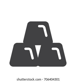 Gold ingots icon vector, filled flat sign, solid pictogram isolated on white. Symbol, logo illustration. Pixel perfect graphics