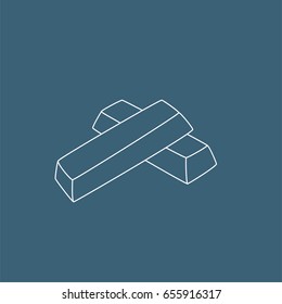 Gold ingots icon, vector illustration design. Finance objects collection.