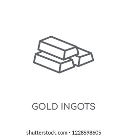 Gold Ingots linear icon. Modern outline Gold Ingots logo concept on white background from Startup Strategy and Success collection. Suitable for use on web apps, mobile apps and print media.