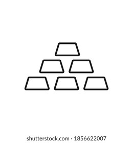 Gold ingots outline vector icon. Thin line gold ingots icon, flat vector simple element illustration from editable economy.