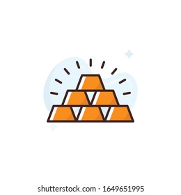 Icono vectorial Gold Ingots. archivo EPS 10 de estilo ilustración