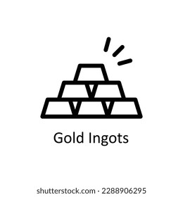 Vector de entrada de oro   iconos de esquema. Material gráfico simple