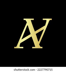 Goldener Anfangsbuchstabe AA Logo, Vektordesign-Vorlage.