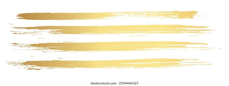 Gold Ink brush strokes. Golden Brush Stroke. Golden paint stains.Vector golden stain. Gold paint and ink brush strokes. Vector gold paint stroke set