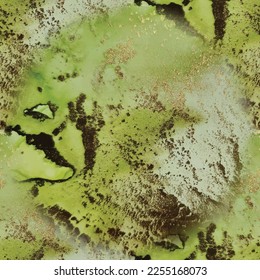 Gold Ink Paint. Marble Green Vector Ink. Yellow Alcohol Ink Marble. Gold Seamless Background. Vector Abstract Template. Foil Marble Watercolor. Shiny Water Color Background. Light Elegant Repeat.