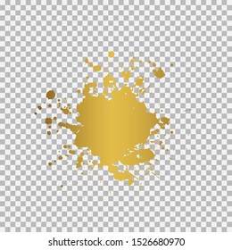 Gold ink splashes. Grunge splatters. Abstract background. Grunge text banners