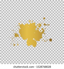 Gold ink splashes. Grunge splatters. Abstract background. Grunge text banners