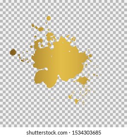 Gold ink splashes. Grunge splatters. Abstract background. Grunge text banners