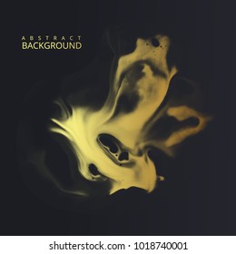 Gold, ink texture on a dark background, an abstract background for your design. Vector illustration