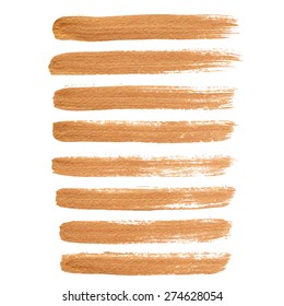 Gold ink vector brush strokes