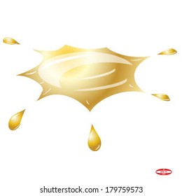 gold inkblot isolated on white background vector