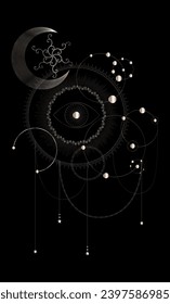  Gold insight art  - visualization of sacred geometry vector templates - vector concept of mystic cosmogonies symbols