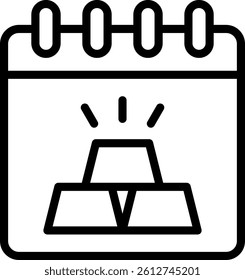 Gold Installments Icon Outline Vector Illustration