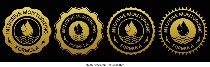 Diseño de emblema de fórmula hidratante intensiva de oro