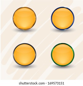 gold Interface glass Icons set