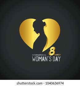 gold international womans day love vector