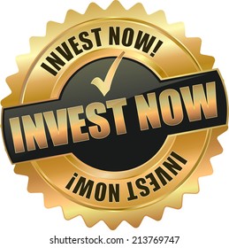 gold invest now vector eps10 sign
