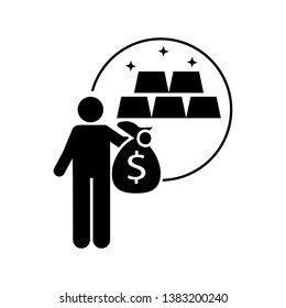Gold, invest, silver icon. Element of investor man icon. Premium quality graphic design icon. Signs and symbols collection icon for websites, web design, mobile app
