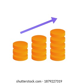 Gold investment, financial growth flat icon. Flat design icon ready to use for website, mobile app, presentation and any other projects.