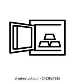 gold investment outline icon pixel perfect vector design good for website or mobile app