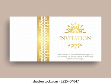 Gold invitation background style ornamental pattern