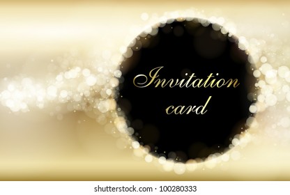 Gold invitation card vector template