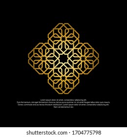 gold islamic abstract ornament pattern design, EPS.10