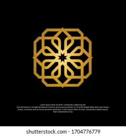gold islamic abstract ornament pattern design, EPS.10