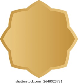 Crachá dourado de borda islâmica com estilo de quadro

