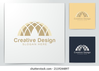Gold Islamic Dome Palace logo Ideas. Inspiration logo design. Template Vector Illustration. Isolated On White Background