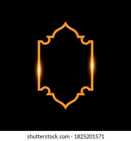 Gold islamic frame border design vector template