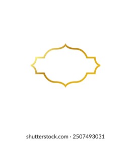 Gold Islamic frames oriental style objects arabic shapes windows and arches traditional ornamental
