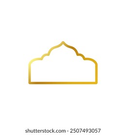 Gold Islamic frames oriental style objects arabic shapes windows and arches traditional ornamental