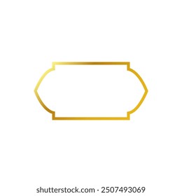Gold Islamic frames oriental style objects arabic shapes windows and arches traditional ornamental